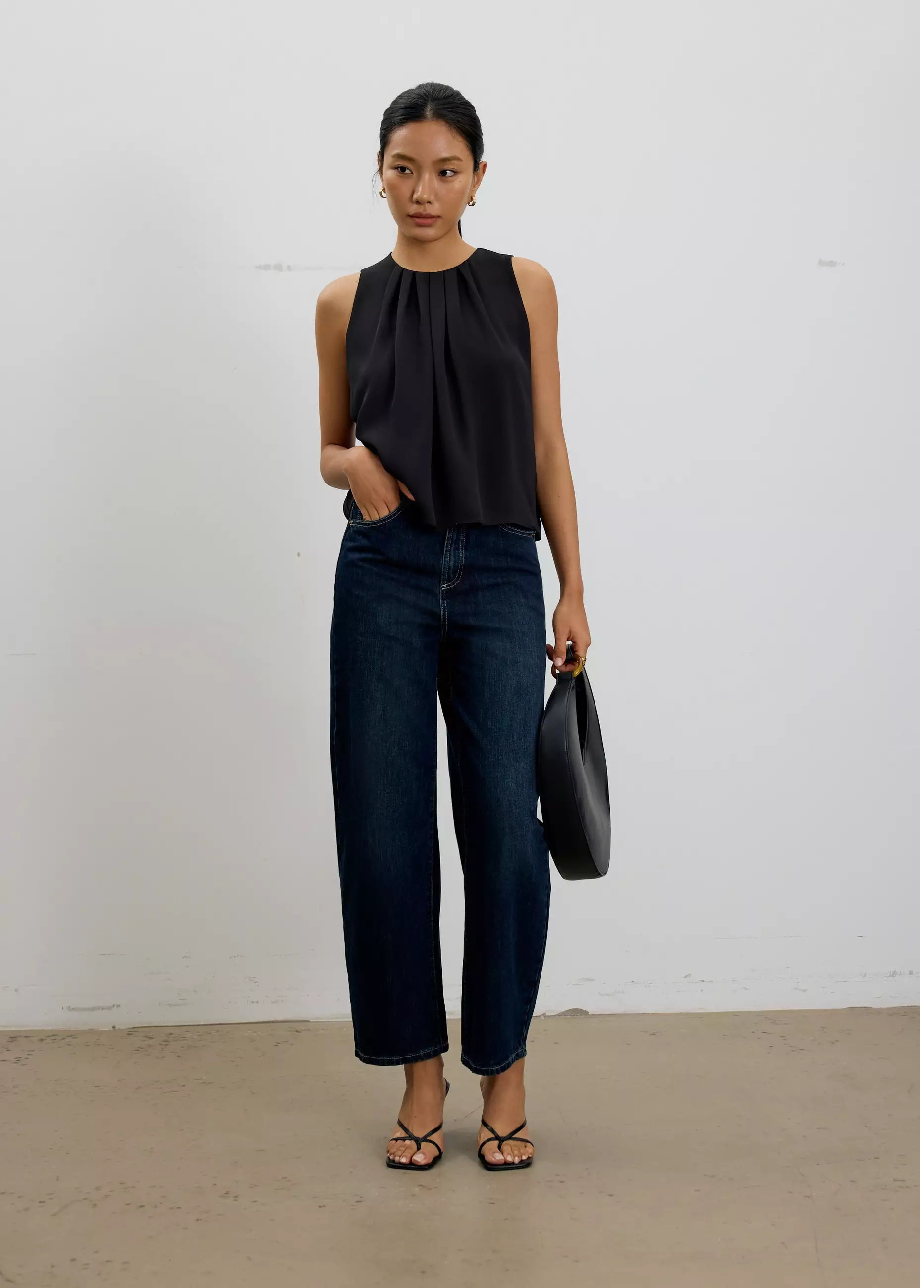 Atasan Wanita - Amy Satin Pleated Top