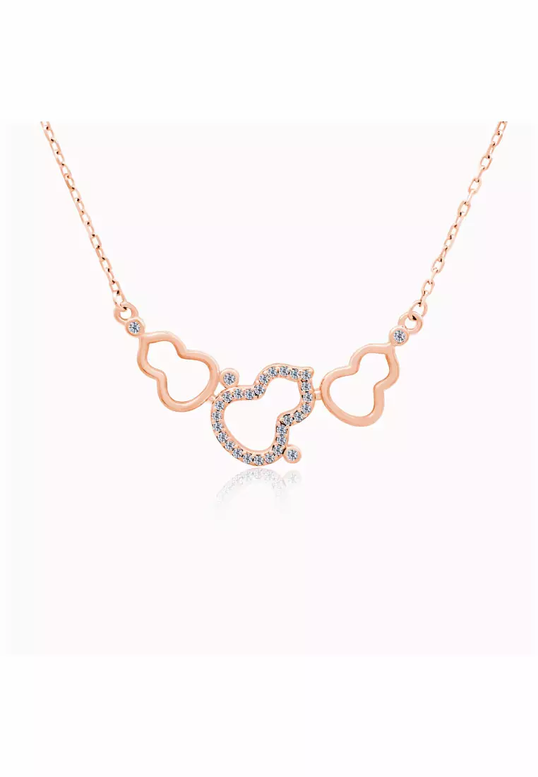 Sanfu Xianglian (三福相连) Hulu Necklace (Rose Gold)