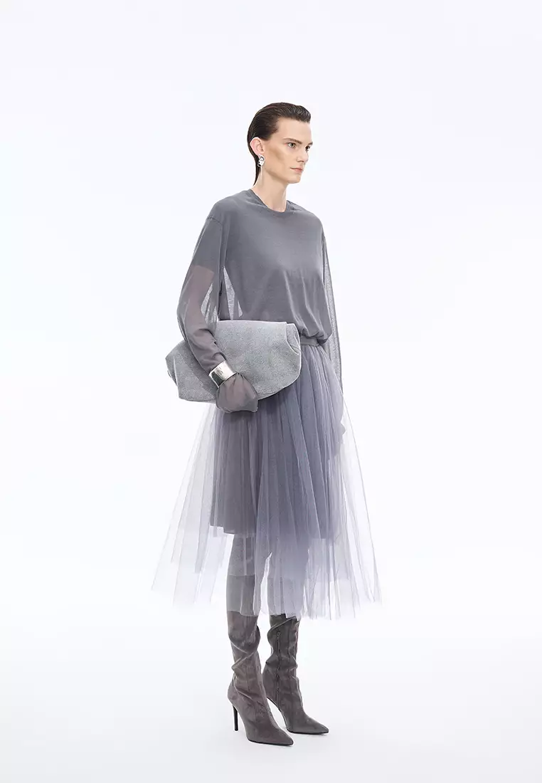 棉薄款長袖套頭針織衫