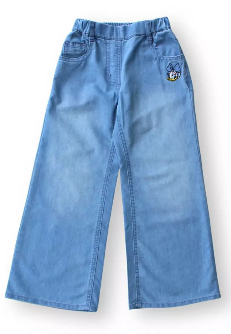 Celana Kulot Jeans Anak Perempuan Biru/ Girls Pants Maxi Denim Culottes Blue/ Daisy Duck Positivity