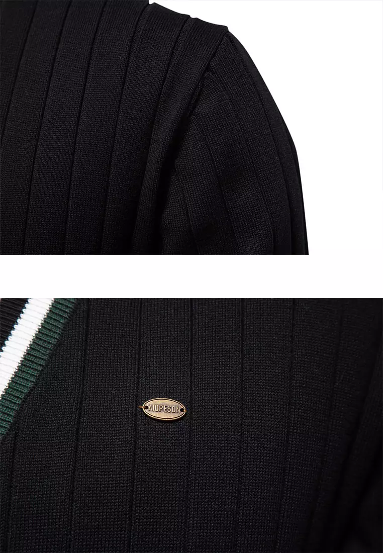 V-Neck Stripe Knitted Cardigan AX-SW199