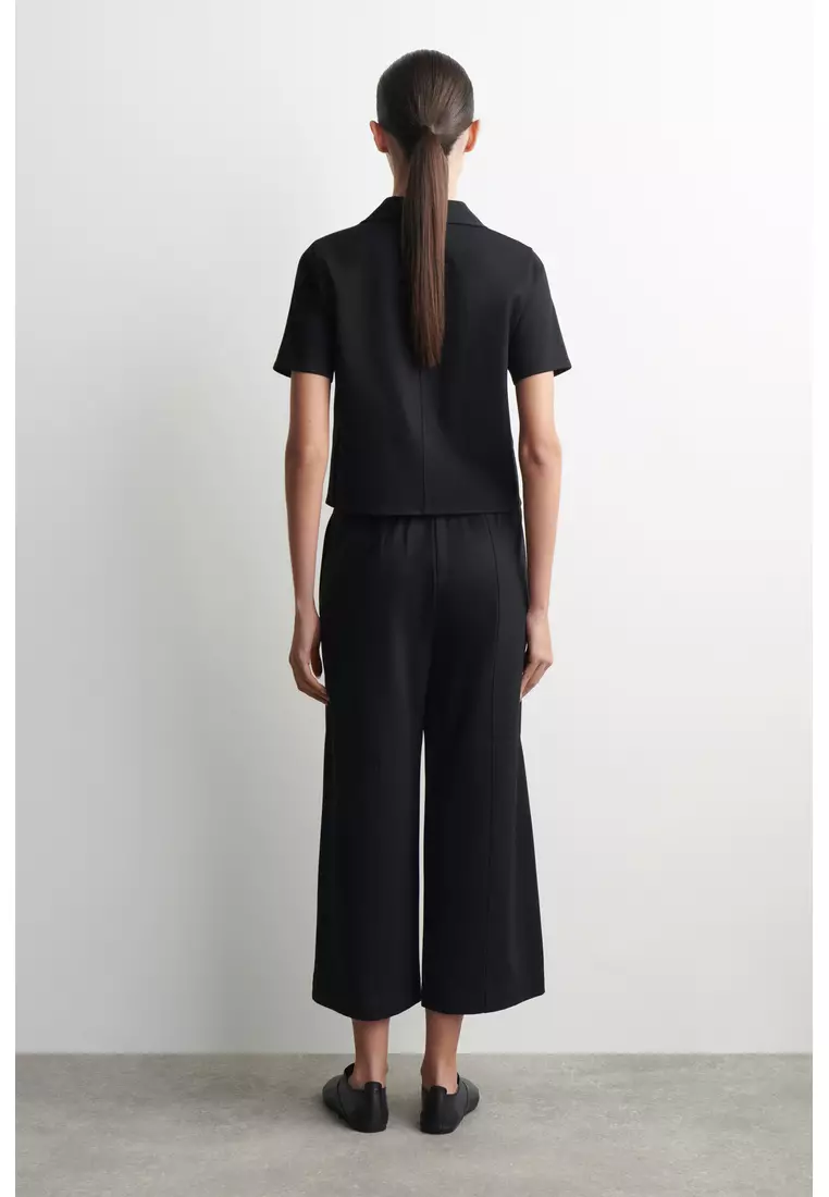 TWILL-JERSEY STRAIGHT-LEG CULOTTES