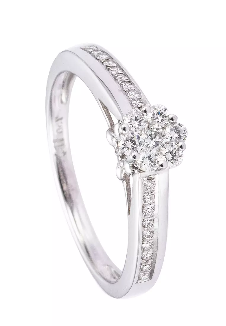 Buy HABIB HABIB ADORE | Cluster Diamond Ring in 750/18K White Gold ...