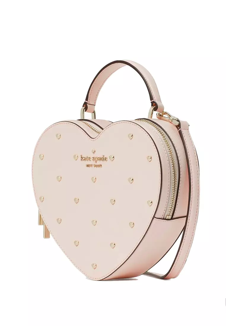 Kate Spade Love Shack Light Rose Mini Leather Chain Heart Crossbody Handbag