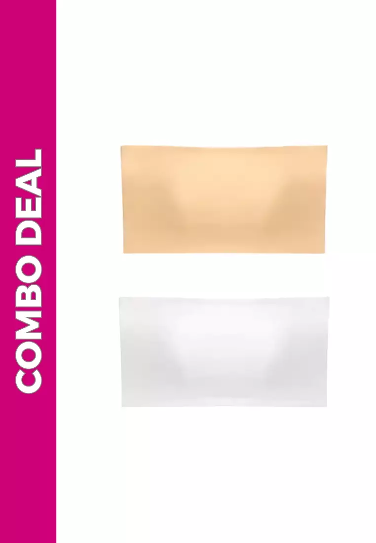 2 Pack Premium Anita Seamless Strapless Non-Slip Ice Silk Bralette Top Tube Bra in White and Nude