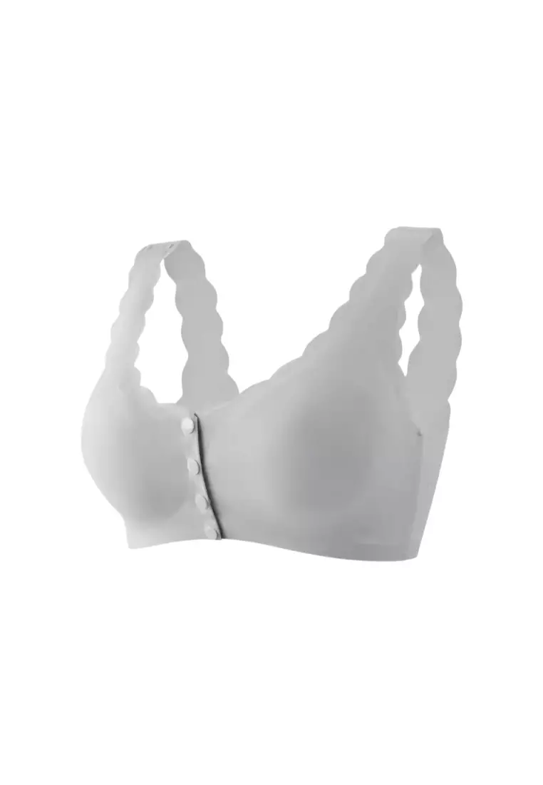 Premium Mikko Seamless Nursing Bra Paded Push Up Bra in Grey