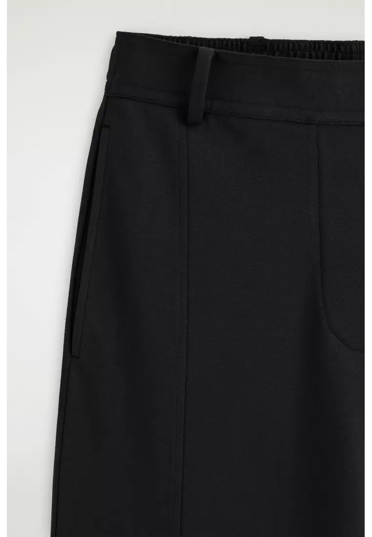 TWILL-JERSEY STRAIGHT-LEG CULOTTES