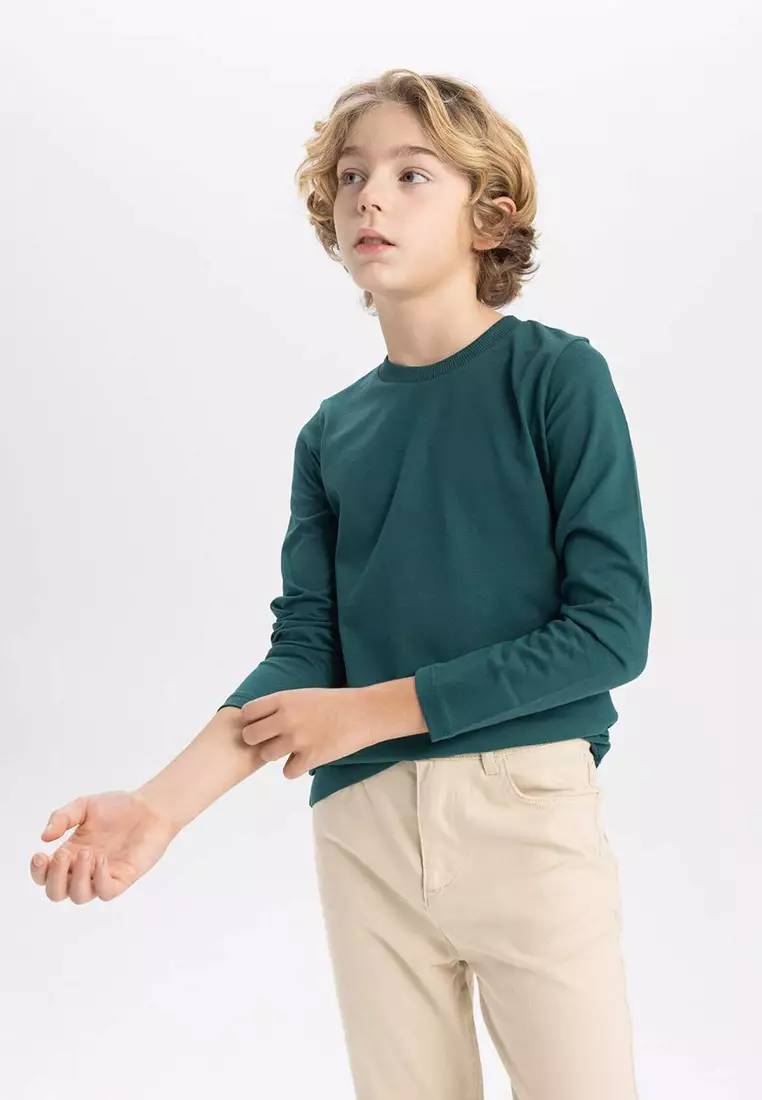 jual-defacto-boy-s-crew-neck-basic-plain-long-sleeve-t-shirt-b7771a8ns