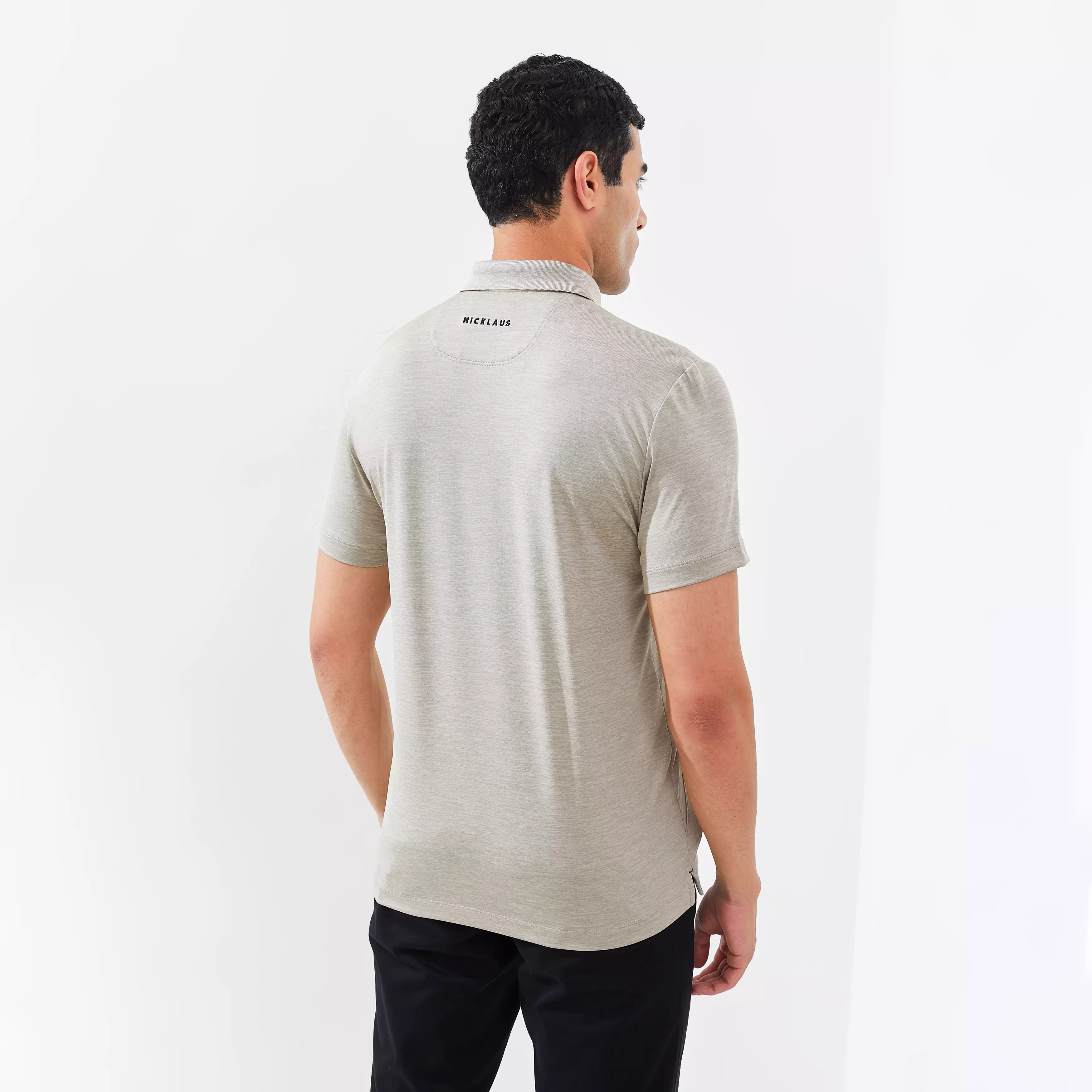 Jack Nicklaus Clever Polo Shirt Pria Slim Fit Sponge Khaki Colour Sponge Khaki