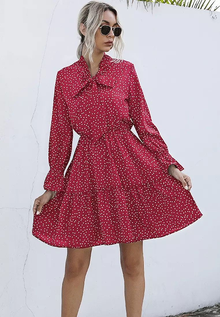 Red polka dot dress next top