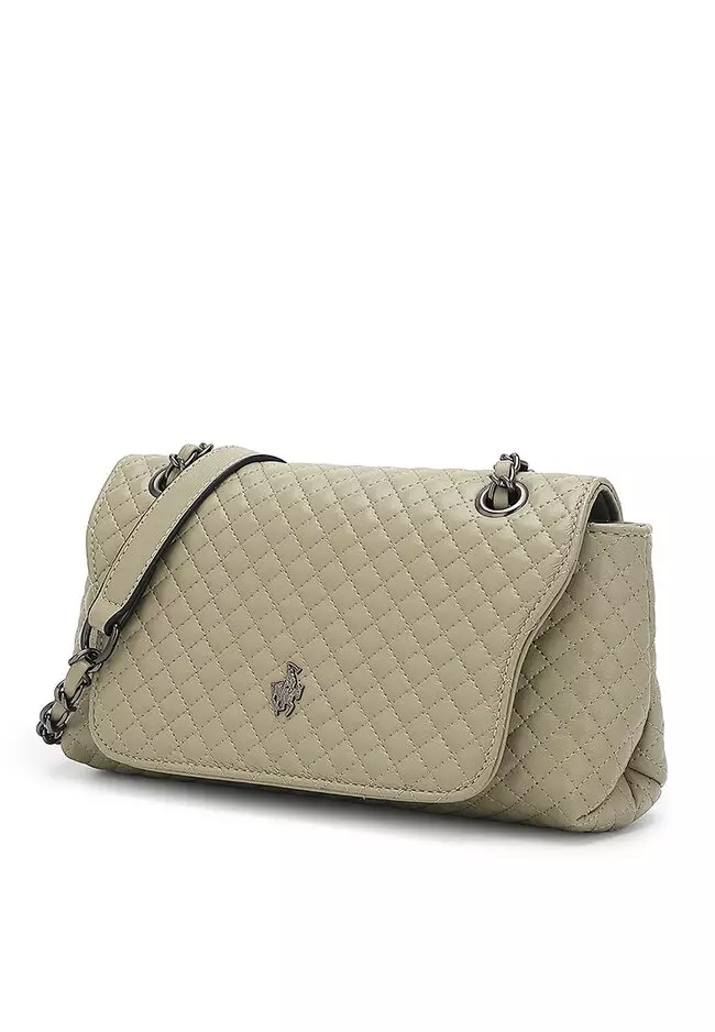 Quilted Sling Bag / Crossbody Bag - Green