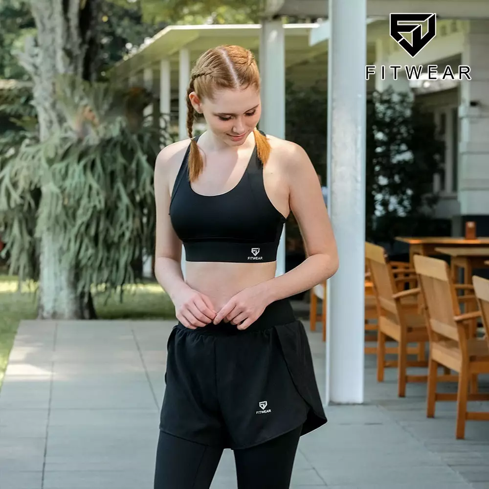 Fitwear - Sportbra Olahraga Wanita CLARE MULTICROSS HOOK - BLACK