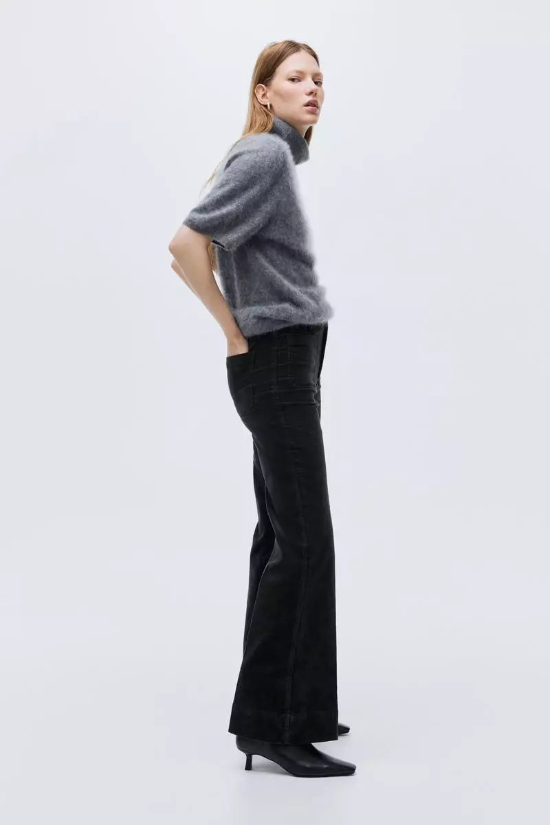 Flared corduroy trousers