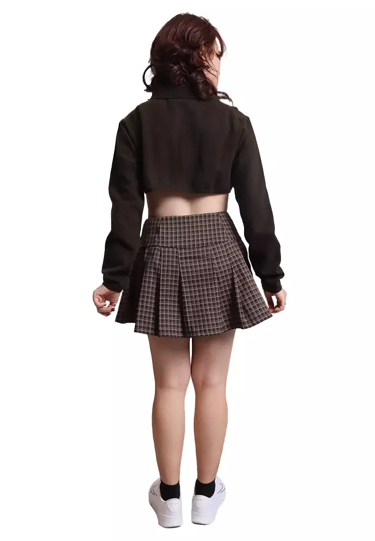 Cropped Button Down Collared Cardigan