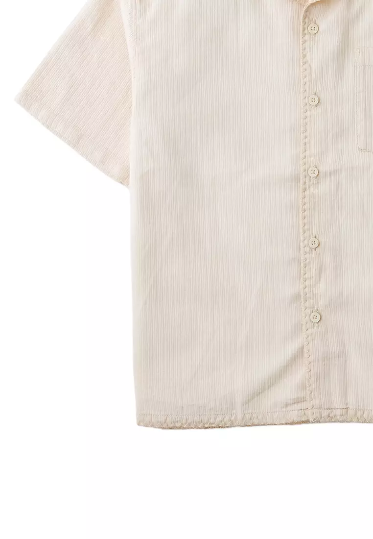 Desmond Panama Shirt with Embroidere d Stripes