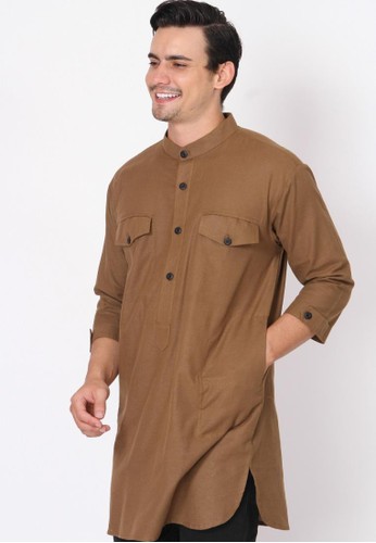 Jual ZAYIDAN Zayidan Baju  Koko  Pria Muslim Hamzan Khaki 