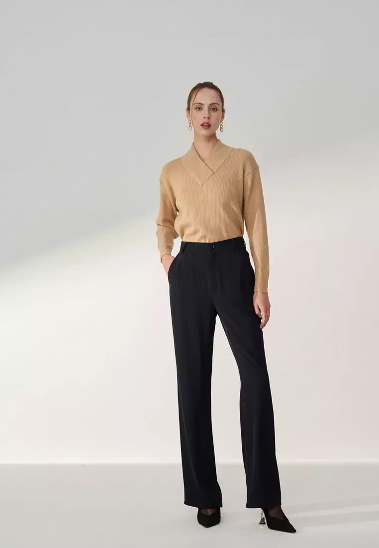 Dark Blue Bell-bottom Trousers