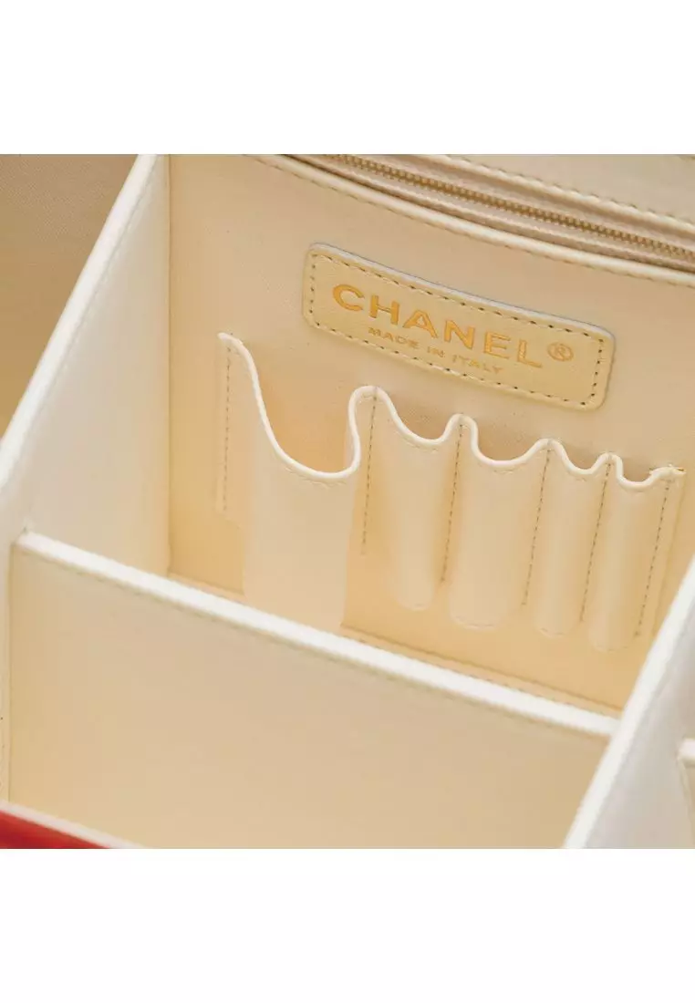 Pre-Loved Chanel Cc Quilted Glazed Calfskin Rita Vanity Case