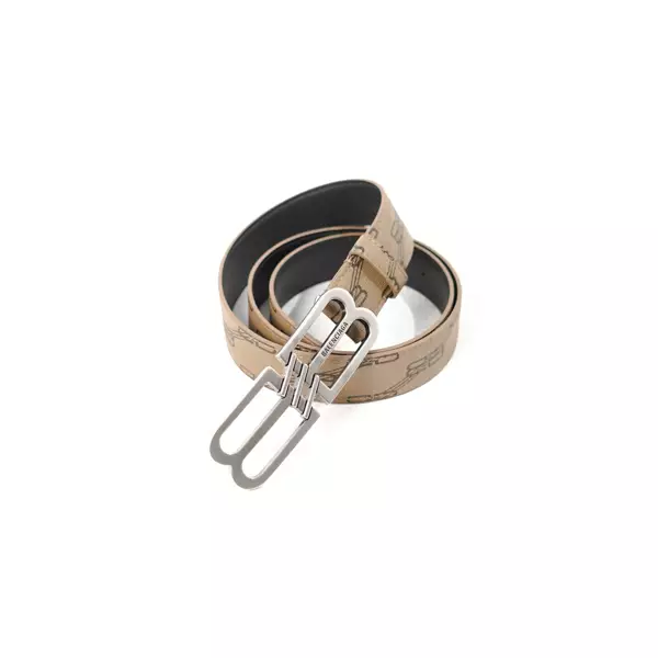 Ikat Pinggang BALENCIAGA BB SHW 2CM MONOGRAM BLACK BROWN BELT 100% ORIGINAL