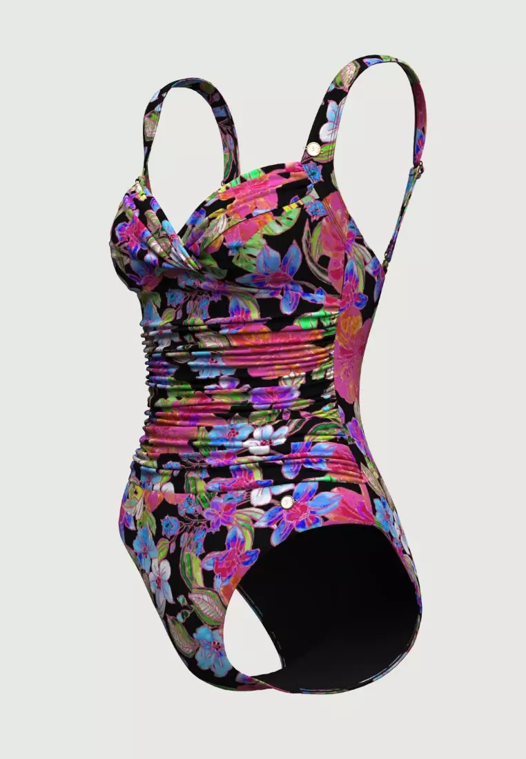 Tropadelic Island Black Cross Front Onepiece