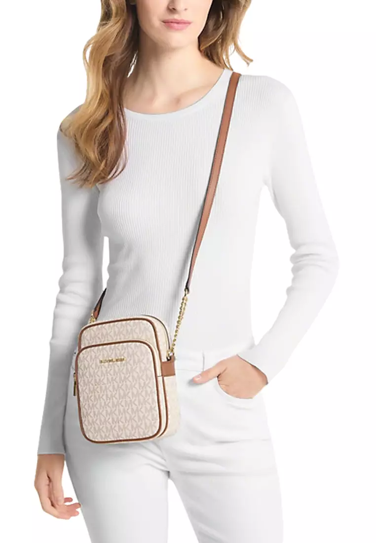 Jet Set Travel Medium Logo Crossbody Bag In Vanilla 35F1GTVC2B
