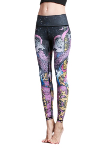 HAPPY FRIDAYS black High Rise Hip Printed Tights ZY47 91440AA8BFEBCFGS_1