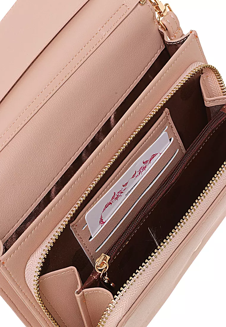 Sling Bag Tas Dompet Wanita Elegant Design Many Slot Material Leather Kulit ORIGINAL