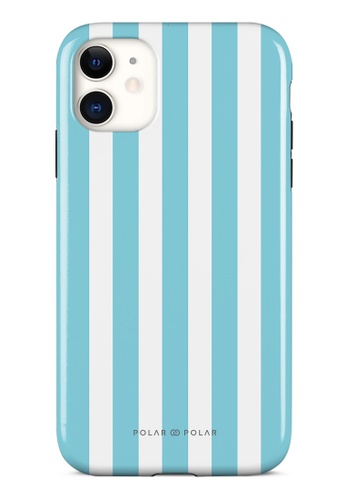Polar Polar blue Baby Blue Stripe iPhone 11 Dual-Layer Protective Phone Case (Glossy) 6E14DAC0999727GS_1