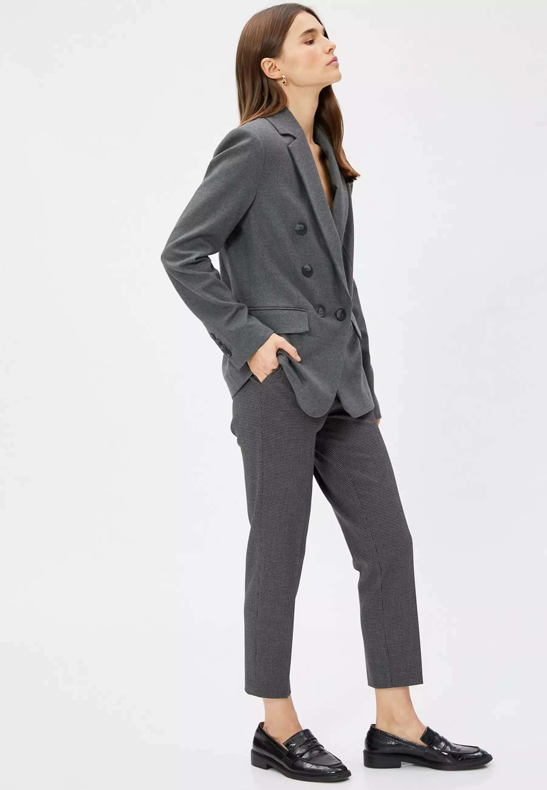 Basic Cigarette Pants High Waist