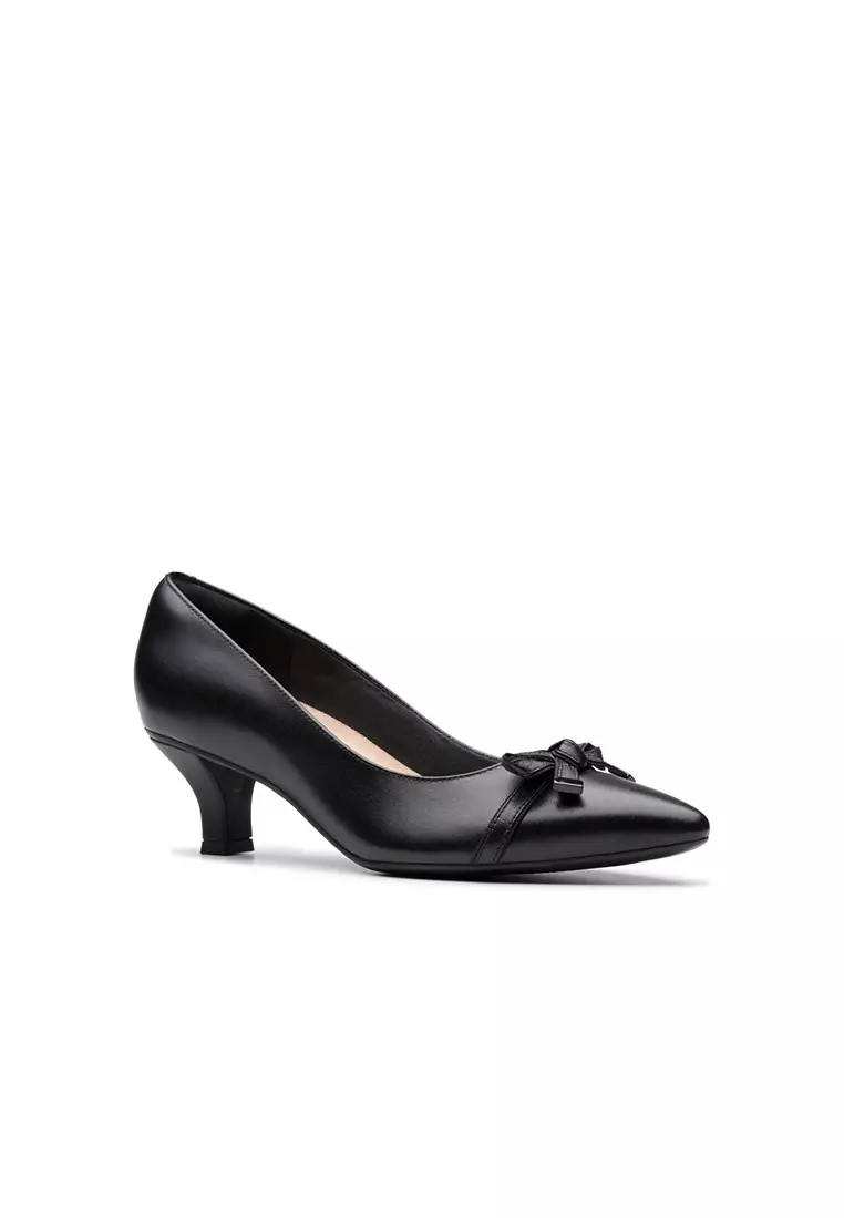 Buy Clarks Womens Kepley Holly High Heels Black Leather Wide