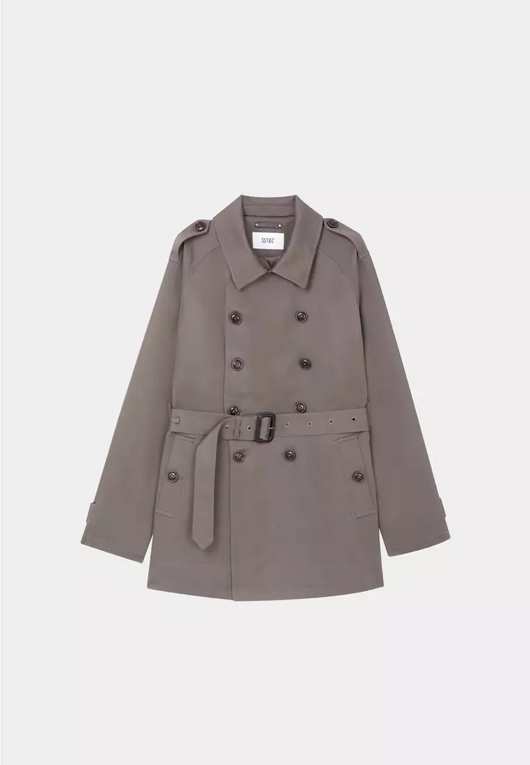 Grey Motocycle Trench Coat