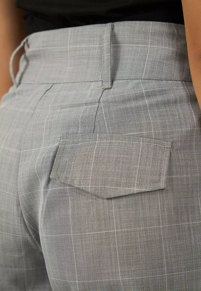 VIRGIO Viscose Stretch Grey Flared Pant