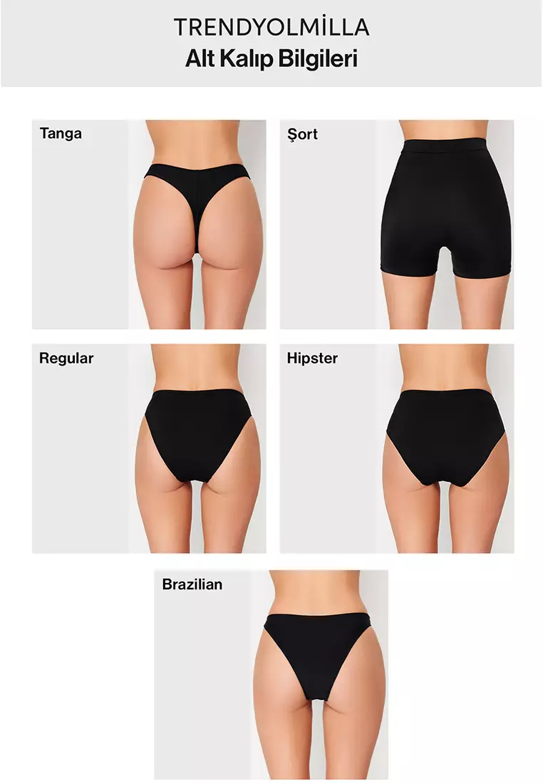 Star High Waist Ruched Hipster Bikini Bottom