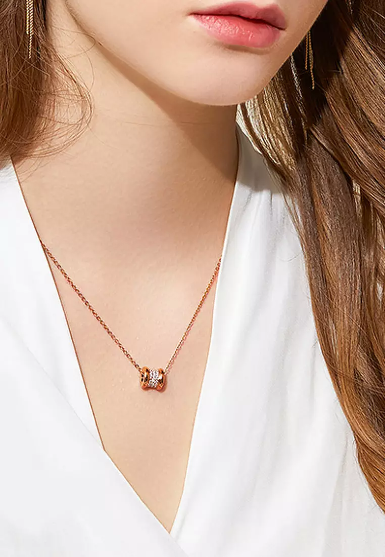 Lumina Zirconia White Barrel Pendant Necklace