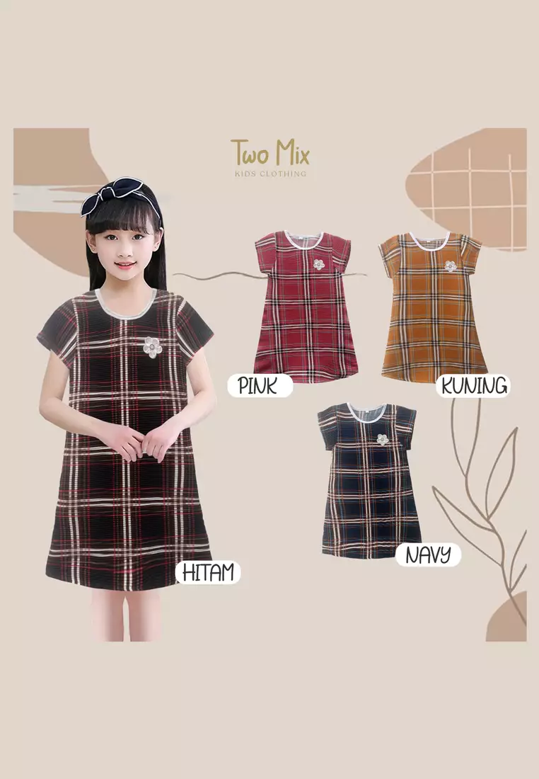 TWO MIX - Dress Anak Cewek Naik Turun - Baju Anak Perempuan Viral Naik Turun 1-12 Tahun 4318