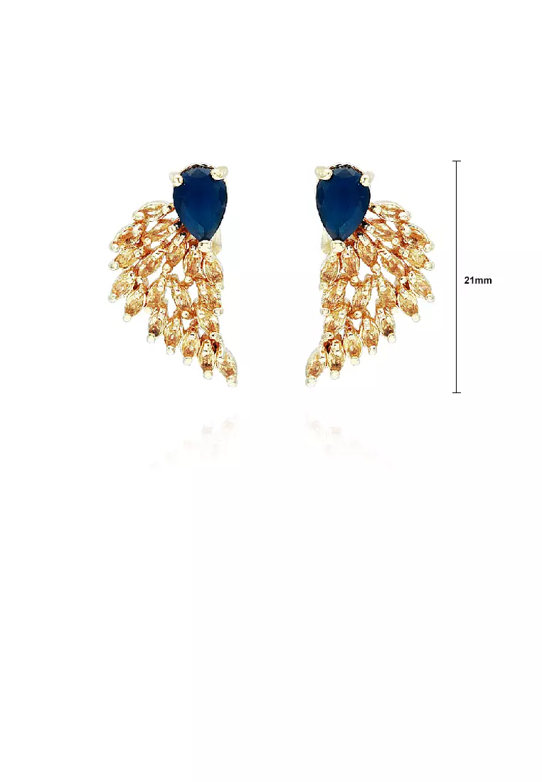 Gold coloured stud earrings sale