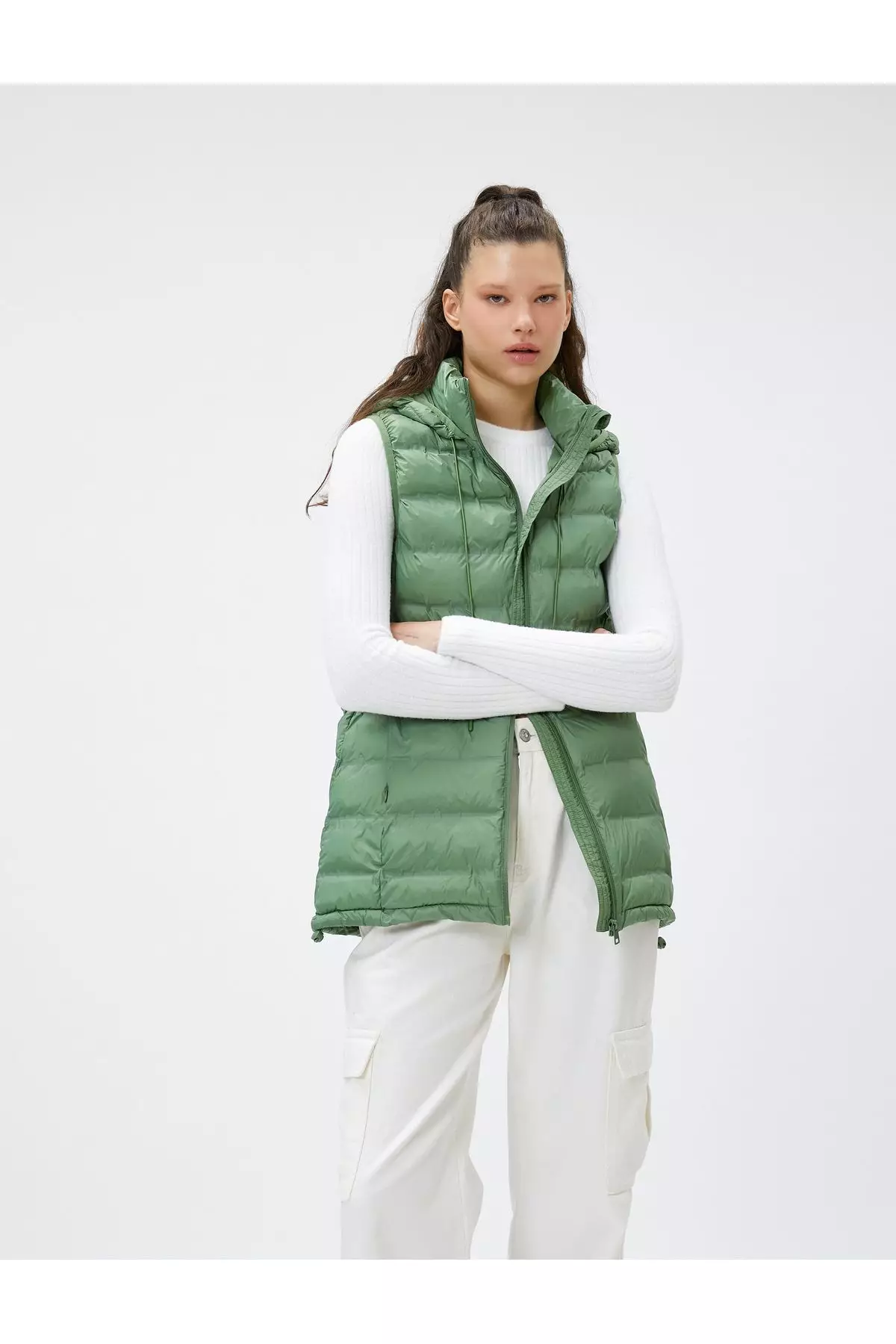 Discount on KOTON  shoes - SKU: Puffer Vest Hooded Pocket Detailed Stopper