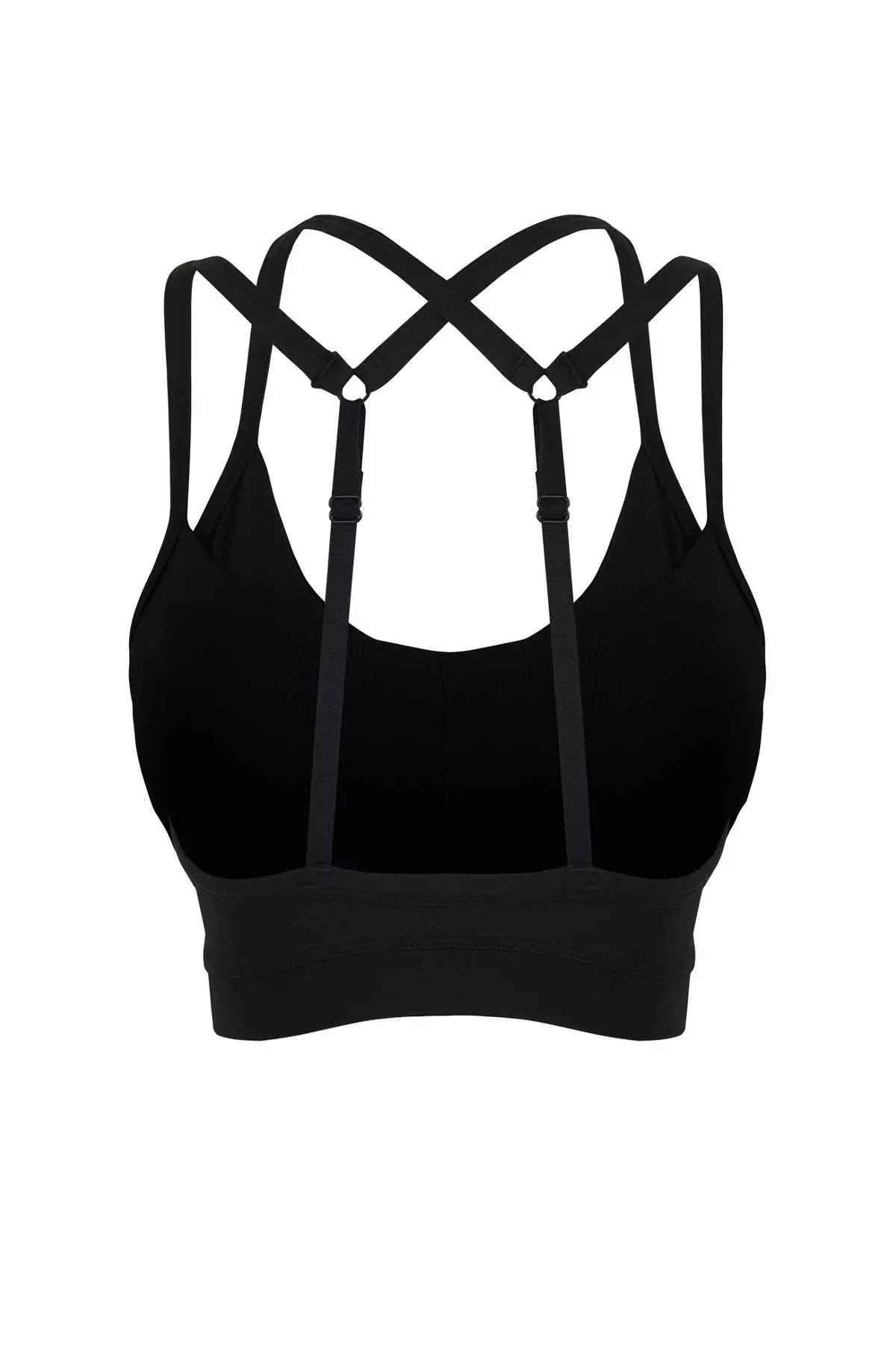 Black Diver/Scuba Reflector Printed Strapless Sports Bra Without Cup