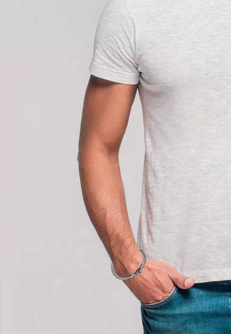 EXCLUSIVE Gelang Perhiasan Perak 925 Pria Buddha Wheat Chain Dragon Head