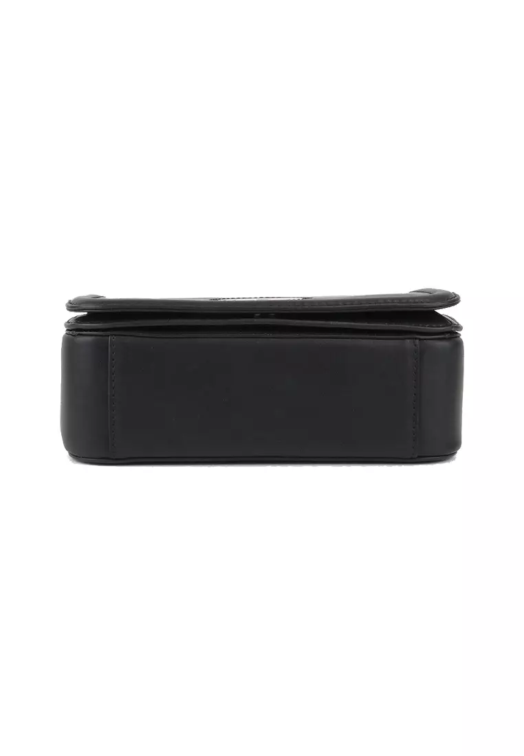 Leather Full Flap Logo Shoulder Bag Black H901L01RE21