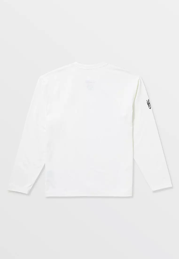 MTG WAVVYYY SURF LONG SLEEVE RASHGUARD WHITE