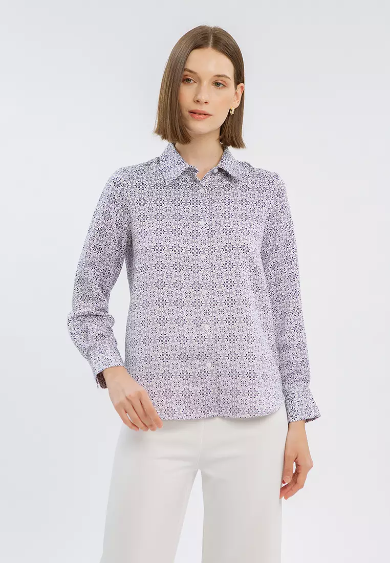 Minimal Ani Shirt Blue White Warna Blue