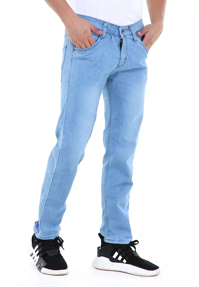 Locko Celana Panjang Denim Pria Style Casual Long Pants Material Jeans ORIGINAL - Ice