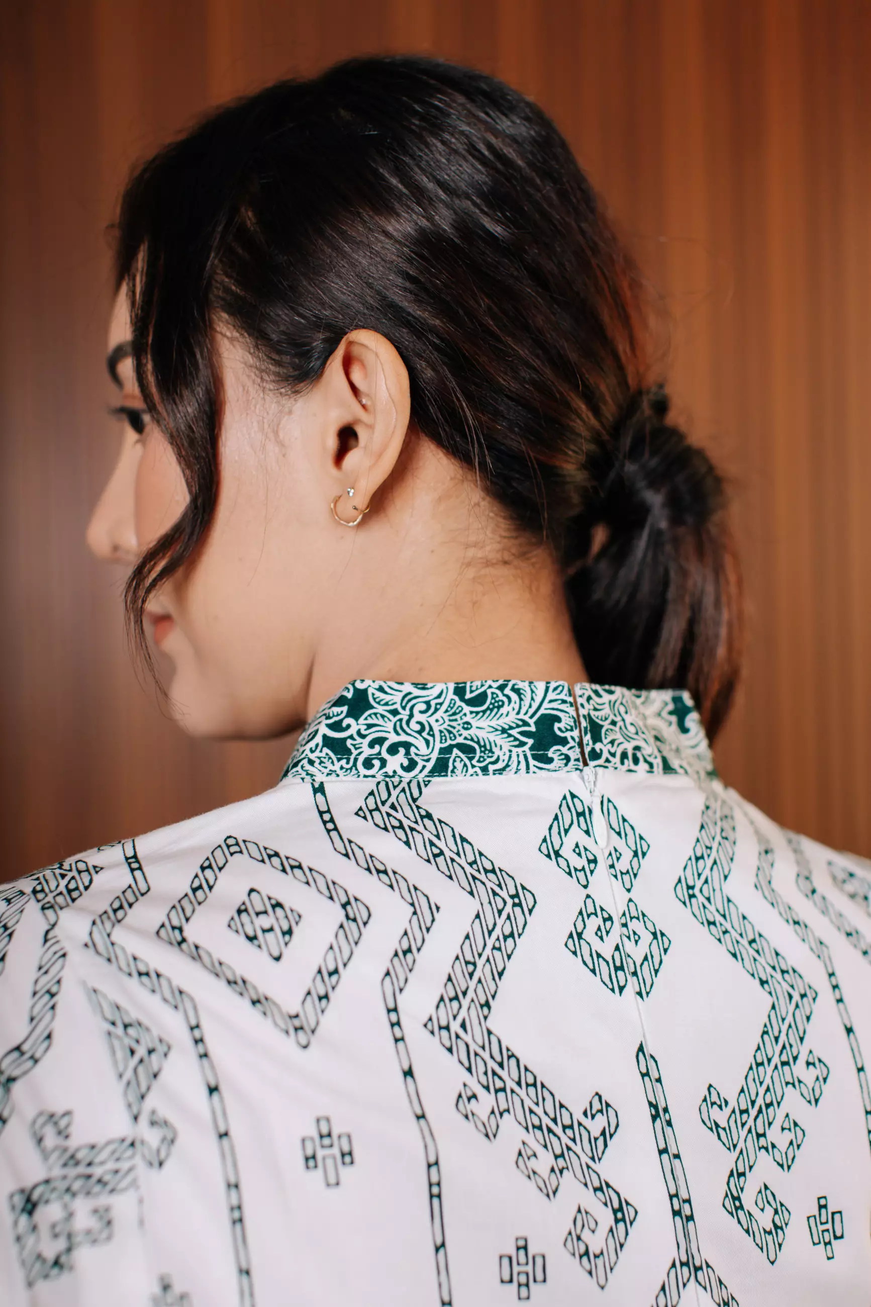 Adyatma Renjana Green White Putih Blouse Batik Wanita Katun