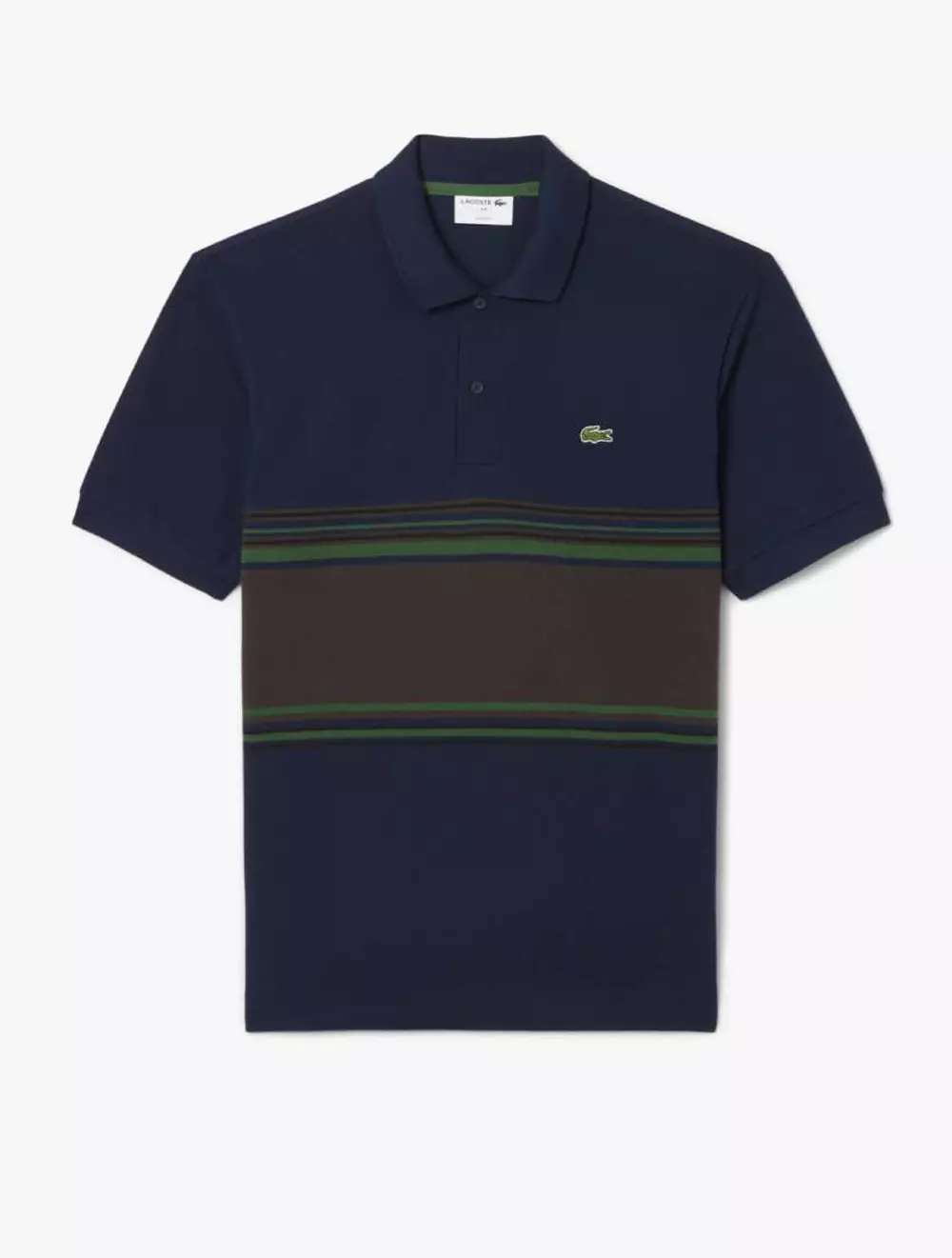 French Made Classic Fit Striped Polo Shirt - Blue