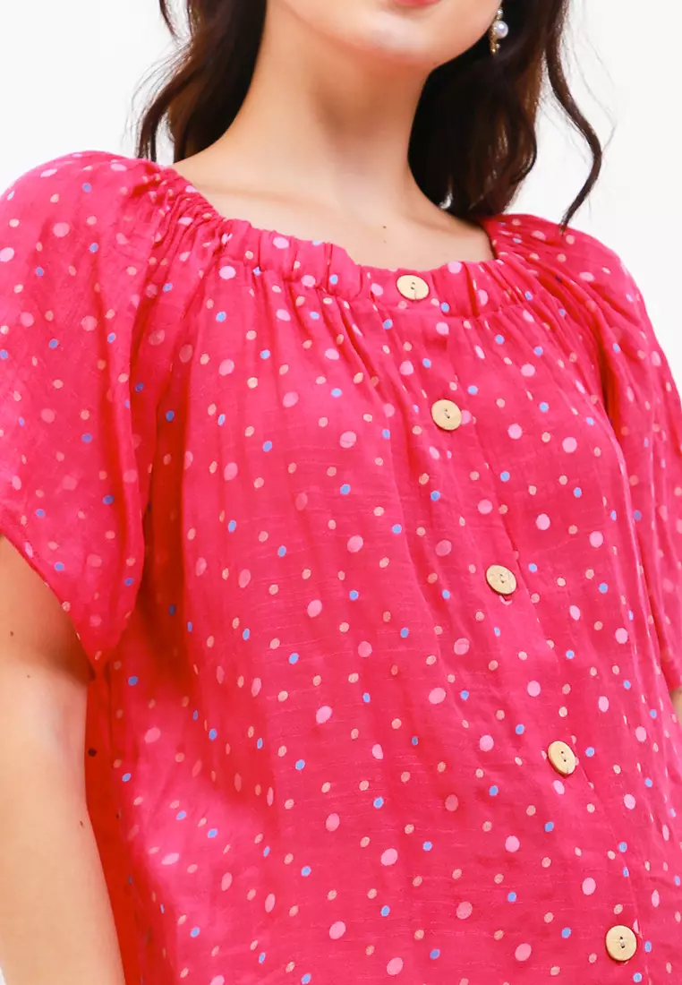 Prunella Blouse Top Lengan Pendek