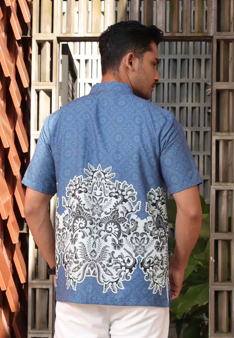 Hadinata Batik Pria Kemeja Pendek Koko Dobby Yunita Yasmin Raya Series