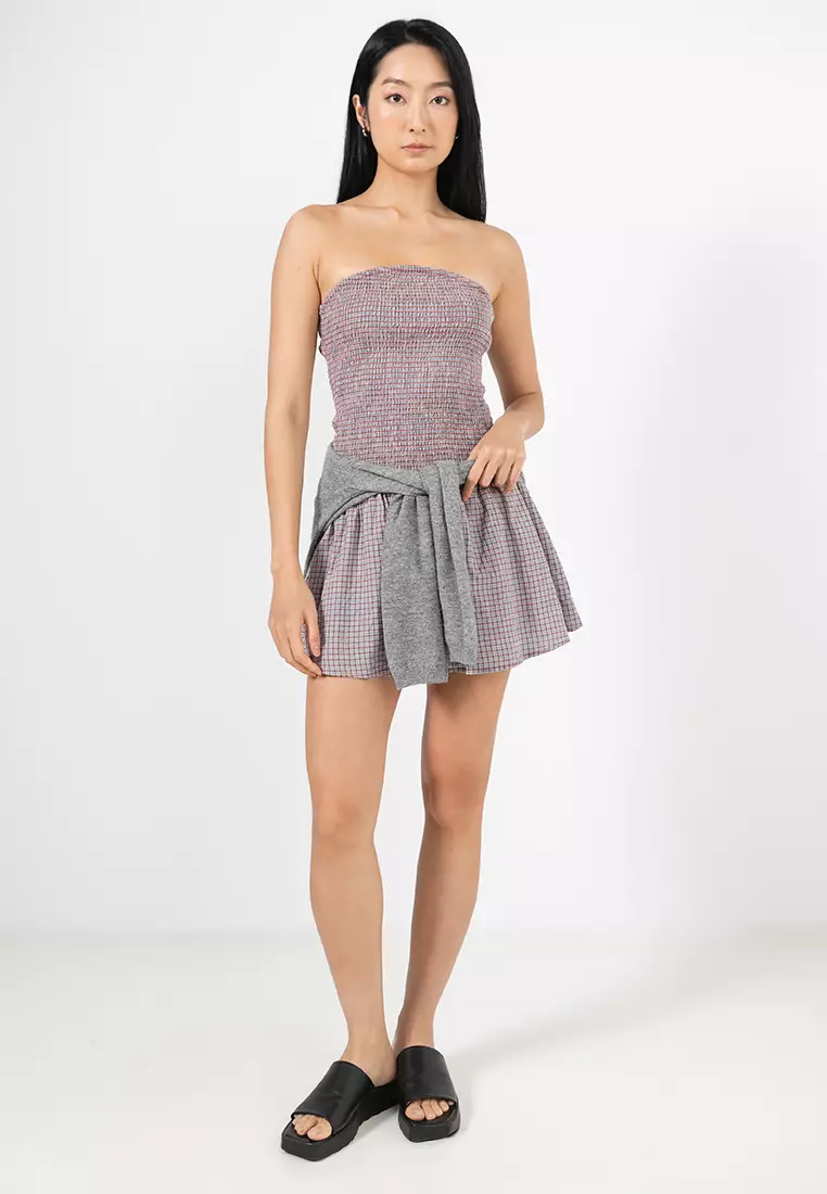 Shirred Tube Mini Dress