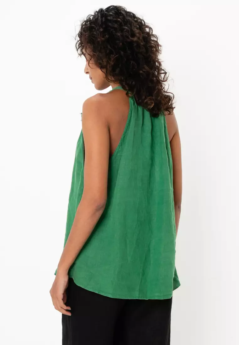 ZARA Ruffled Linen Sleeveless Top 2025 | Buy ZARA Online