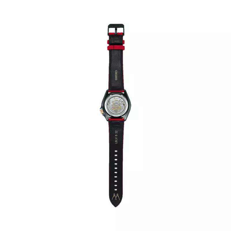 Jam Tangan Pria Seiko 5 Sports SRPF20K1 Street Fighter Ken Rush N Blaze Red Nylon-Leather Strap Limited Edition